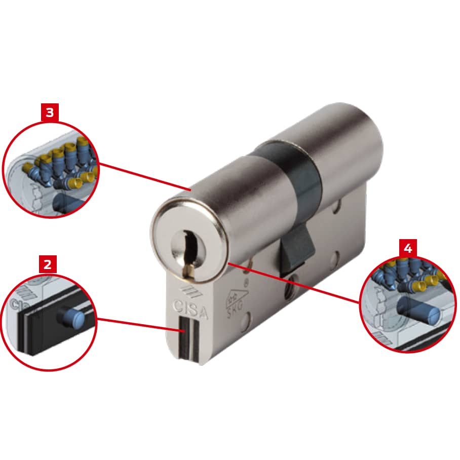 DX CISA SERRATURA ELETTRICA da applicare "11761" CISA CILINDRO 80 MM 